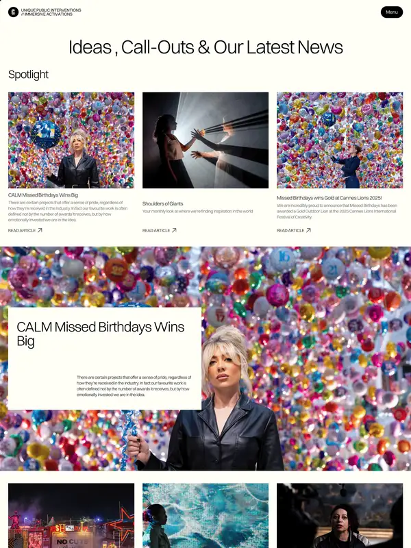 Новости Creative Giants, тематика — Искусство, цвета — Белый, Черный, Серый, стиль — Карточный, Брутализм, типографика — Без засечек, Декоративные