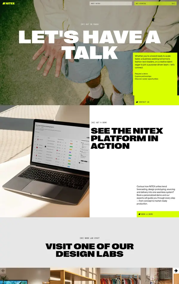 Главная Nitex, тематика — IT и программное обеспечение, цвета — Белый, Серый, стиль — Корпоративный, Брутализм, типографика — Без засечек