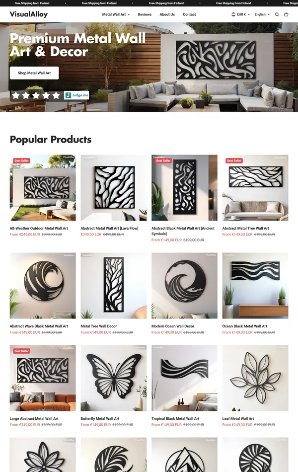 Главная VisualAlloy, тематика — Интернет-магазин, Искусство, цвета — Белый, Серый, стиль — Корпоративный, типографика — Без засечек