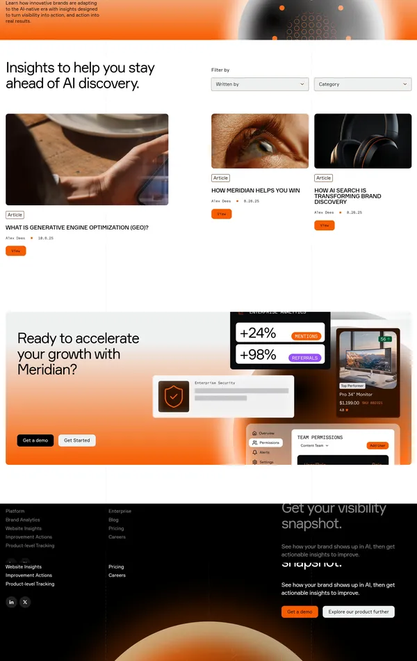 Блог Meridian, тематика — Блог, цвета — Белый, Черный, Серый, стиль — Минимализм, Полигональный, типографика — Без засечек