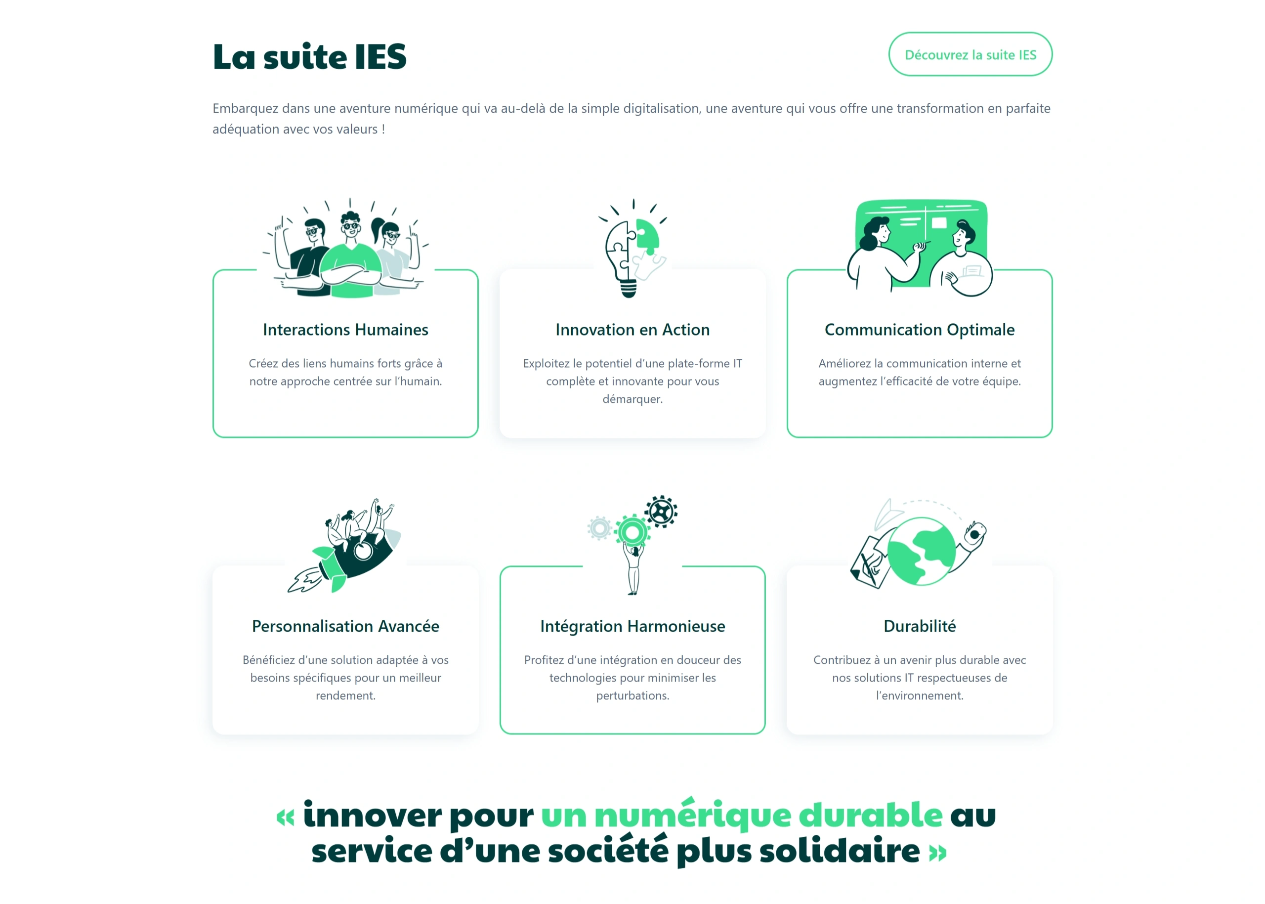 Groupe IES Секция «Услуги» с сайта https://www.groupe-ies.com/, тематика — Бизнес и профессиональные услуги, цвета — Белый, Серый, стиль — Корпоративный, Карточный, Минимализм, типографика — Без засечек
