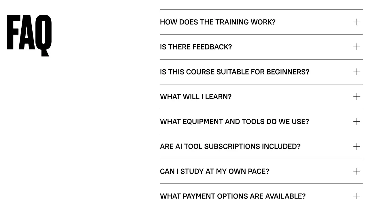 Секция «FAQ» с сайта https://livadaschool.com/, тематика — Образование, цвета — Белый, Серый, стиль — Минимализм, типографика — Без засечек, Декоративные
