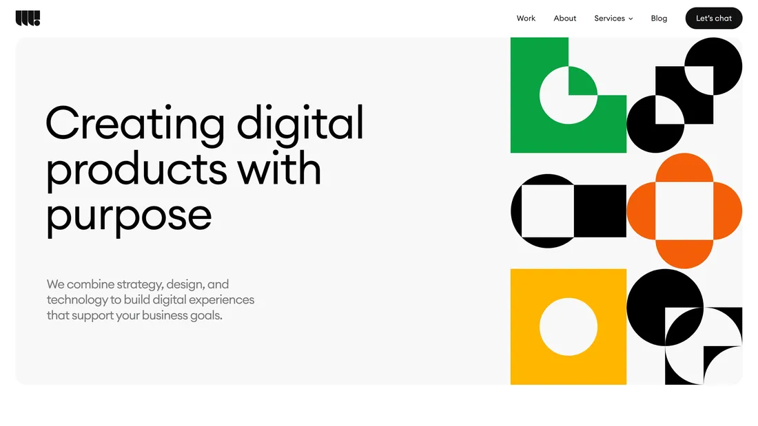 Секция «Первый экран» с сайта https://webgamma.ca/, тематика — Агентство , цвета — Белый, стиль — Минимализм, типографика — Без засечек