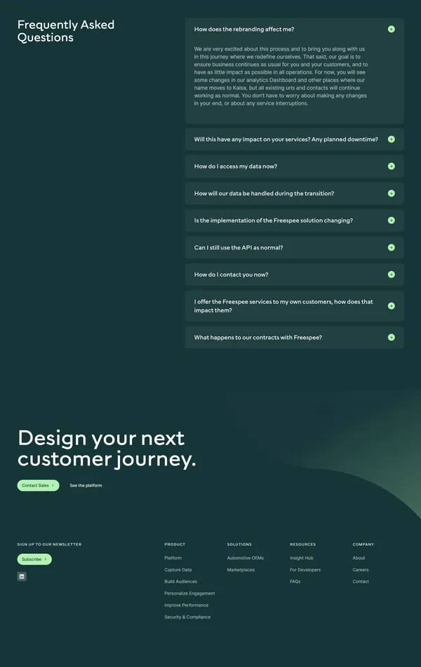 Секция «FAQ» с сайта https://www.kaisa.io/, тематика — SaaS, цвета — Черный, стиль — Корпоративный, Минимализм, типографика — Без засечек