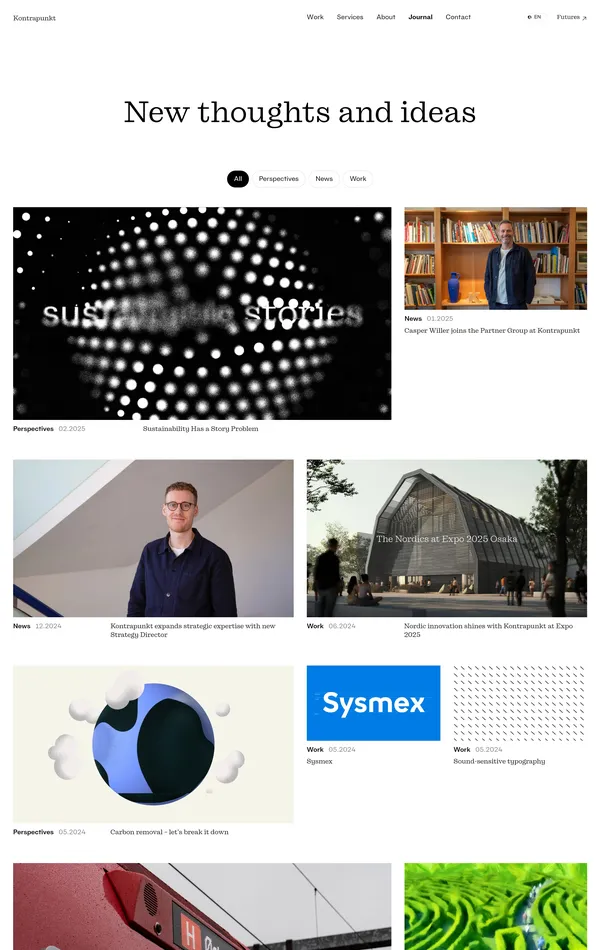 Блог Kontrapunkt, тематика — Дизайн, цвета — Белый, Черный, Серый, стиль — Корпоративный, типографика — Без засечек
