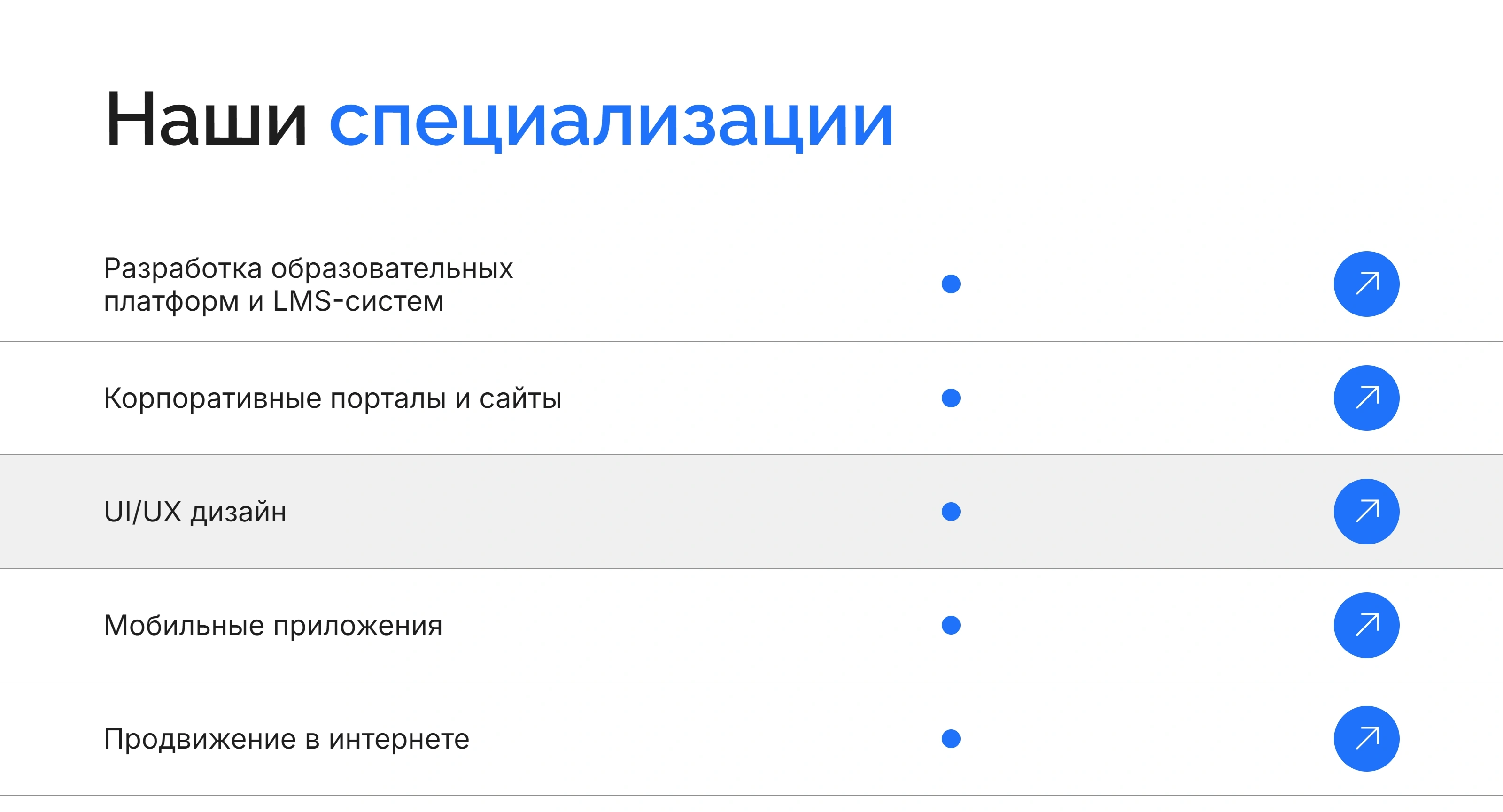MOST Секция «Услуги» с сайта https://web-most.ru/, тематика — IT и программное обеспечение, цвета — Белый, стиль — Корпоративный, Минимализм, типографика — Без засечек
