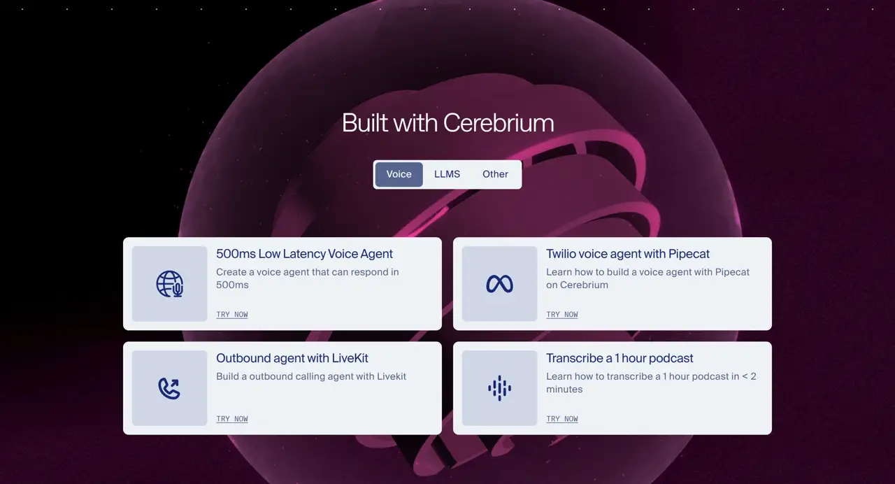 Секция «Услуги» с сайта https://cerebrium.ai/, тематика — IT и программное обеспечение, цвета — Белый, Черный, стиль — Карточный, Минимализм, типографика — Без засечек