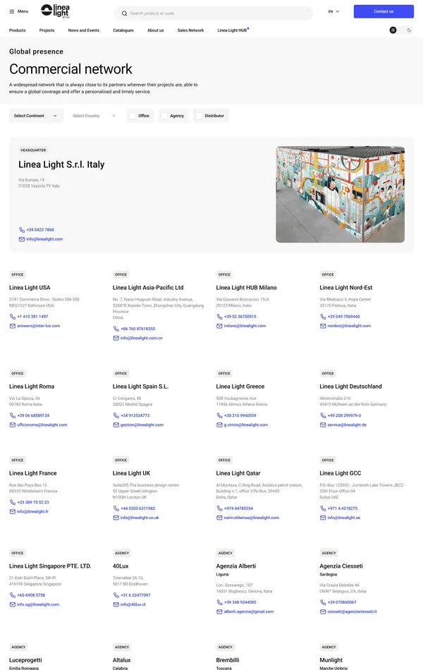 Контакты Linea Light, тематика — Производство, Другое, цвета — Белый, стиль — Корпоративный, типографика — Без засечек