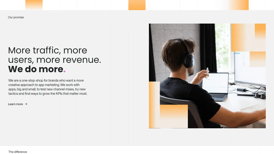 Секция «О компании» с сайта https://www.z2adigital.com/, тематика — Маркетинг, цвета — Белый, стиль — Корпоративный, Минимализм, типографика — Без засечек