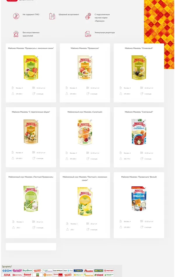 Каталог Махеевъ, тематика — Еда и напитки, цвета — Белый, стиль — Корпоративный, типографика — Без засечек