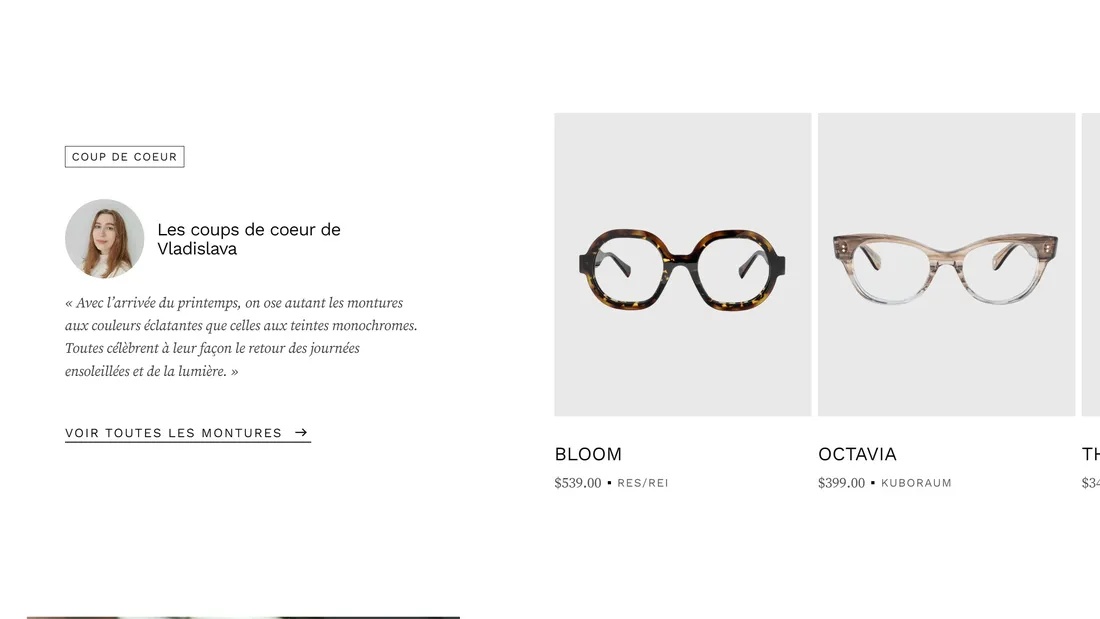 Секция «Контент» с сайта https://vu.ca/, тематика — Интернет-магазин, цвета — Белый, стиль — Минимализм, типографика — Без засечек