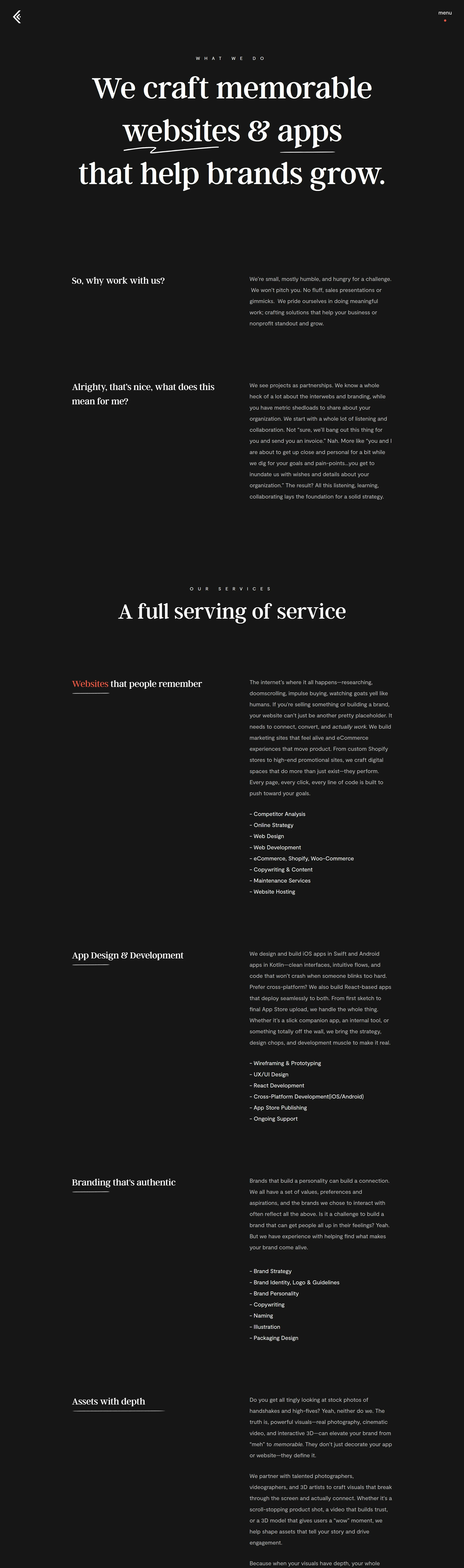 Услуги Coulee Creative, тематика — Дизайн, Агентство , цвета — Черный, стиль — Минимализм, Типографика, типографика — С засечками, Без засечек