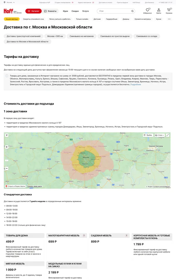 База знаний Hoff, тематика — Интернет-магазин, цвета — Белый, стиль — Классический, Корпоративный, типографика — Без засечек