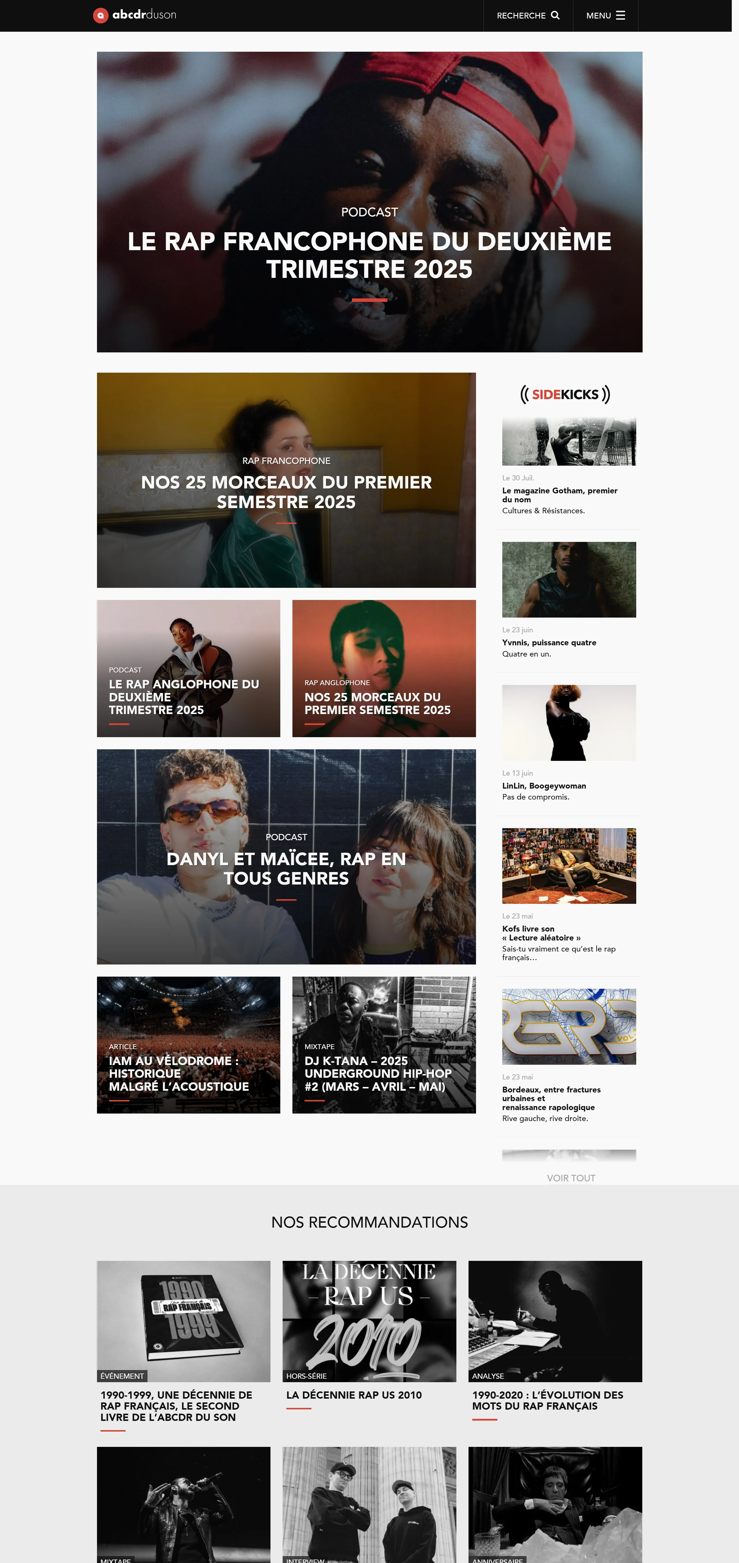 Abcdr du Son Главная Abcdr du Son, тематика — Музыка, цвета — Белый, Черный, Серый, стиль — Типографика, типографика — Без засечек