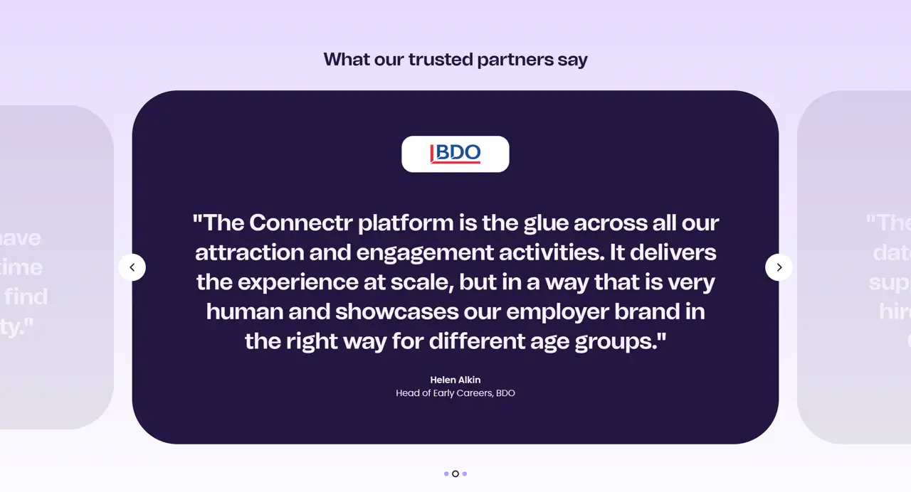 Секция «Партнеры» с сайта https://talent-tech.connectr.com/, тематика — HR, цвета — Белый, Черный, Серый, стиль — Корпоративный, Карточный, типографика — Без засечек