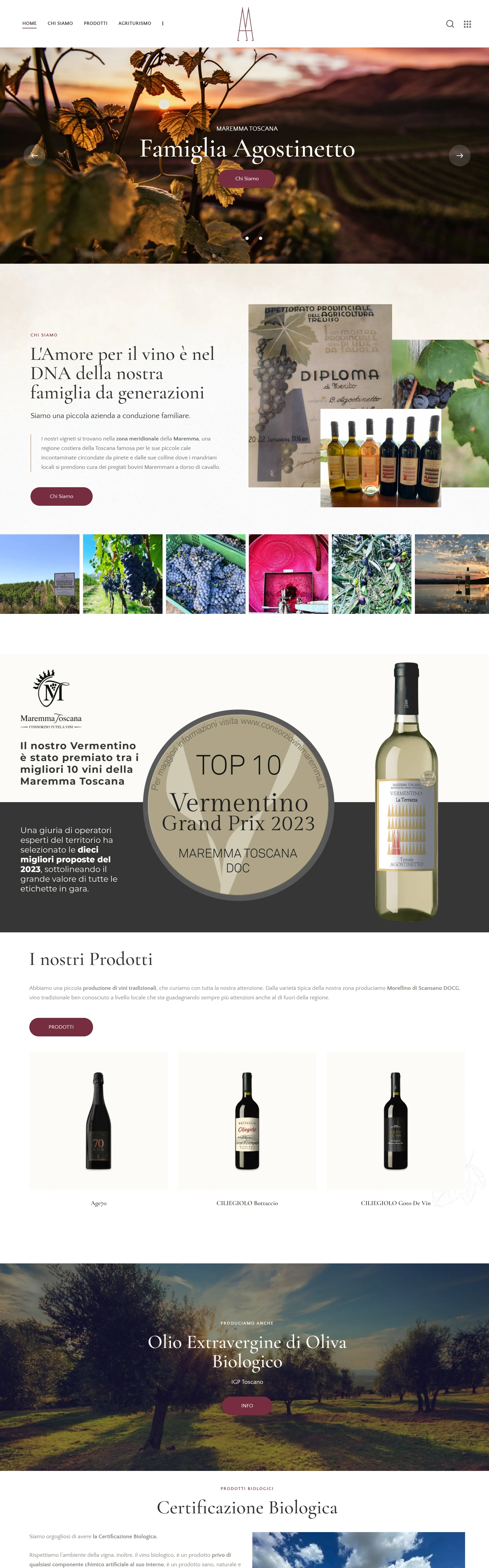 Agostinetto Wine Главная Agostinetto Wine, тематика — Еда и напитки, цвета — Белый, Черный, Серый, стиль — Корпоративный, типографика — Без засечек