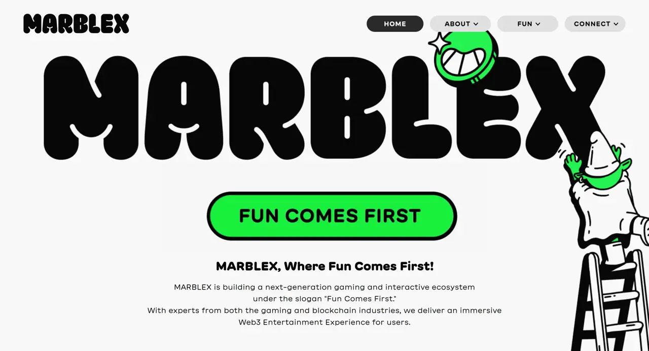 Секция «Первый экран» с сайта https://www.marblex.io/en, тематика — Крипто  и блокчейн, цвета — Белый, Черный, Серый, стиль — Минимализм, Брутализм, типографика — Декоративные