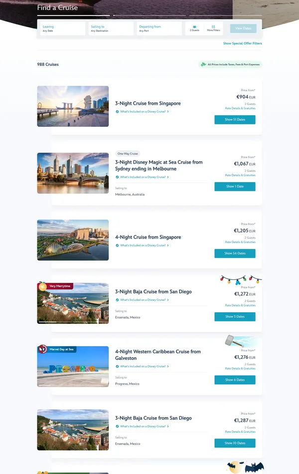 Каталог Disney, тематика — Путешествия и туризм, Развлечения, цвета — Белый, Серый, стиль — Корпоративный, типографика — Без засечек