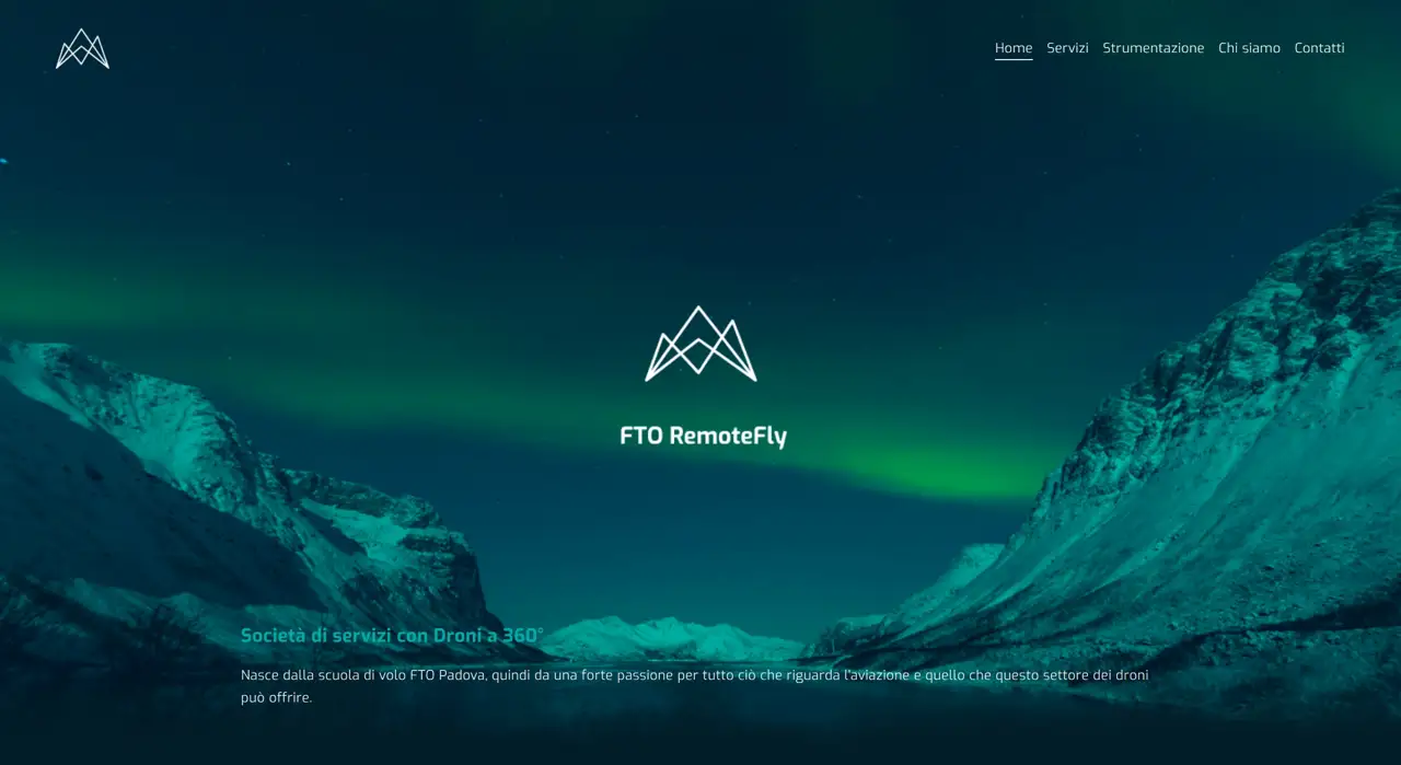 Секция «Первый экран» с сайта https://www.ftoremotefly.com/, тематика — Другое, цвета — Черный, Зеленый, стиль — Корпоративный, Минимализм, Органический и природный, типографика — Без засечек