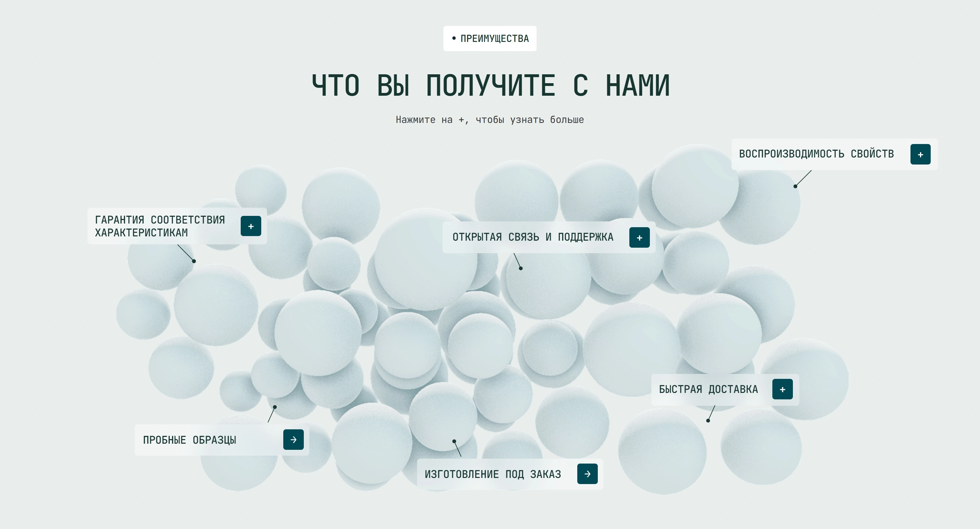 Tetraquant Секция «Преимущества» с сайта https://tetraquant.ru/, тематика — Производство, цвета — Белый, стиль — Корпоративный, Минимализм, типографика — Без засечек