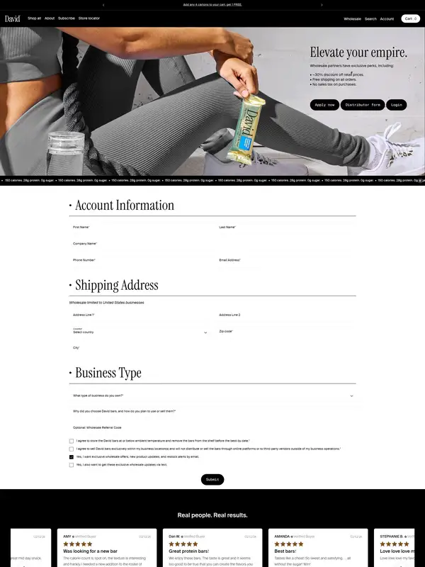 Лендинг David Protein, тематика — Здоровье и фитнес, цвета — Белый, Черный, Серый, стиль — Минимализм, типографика — Без засечек