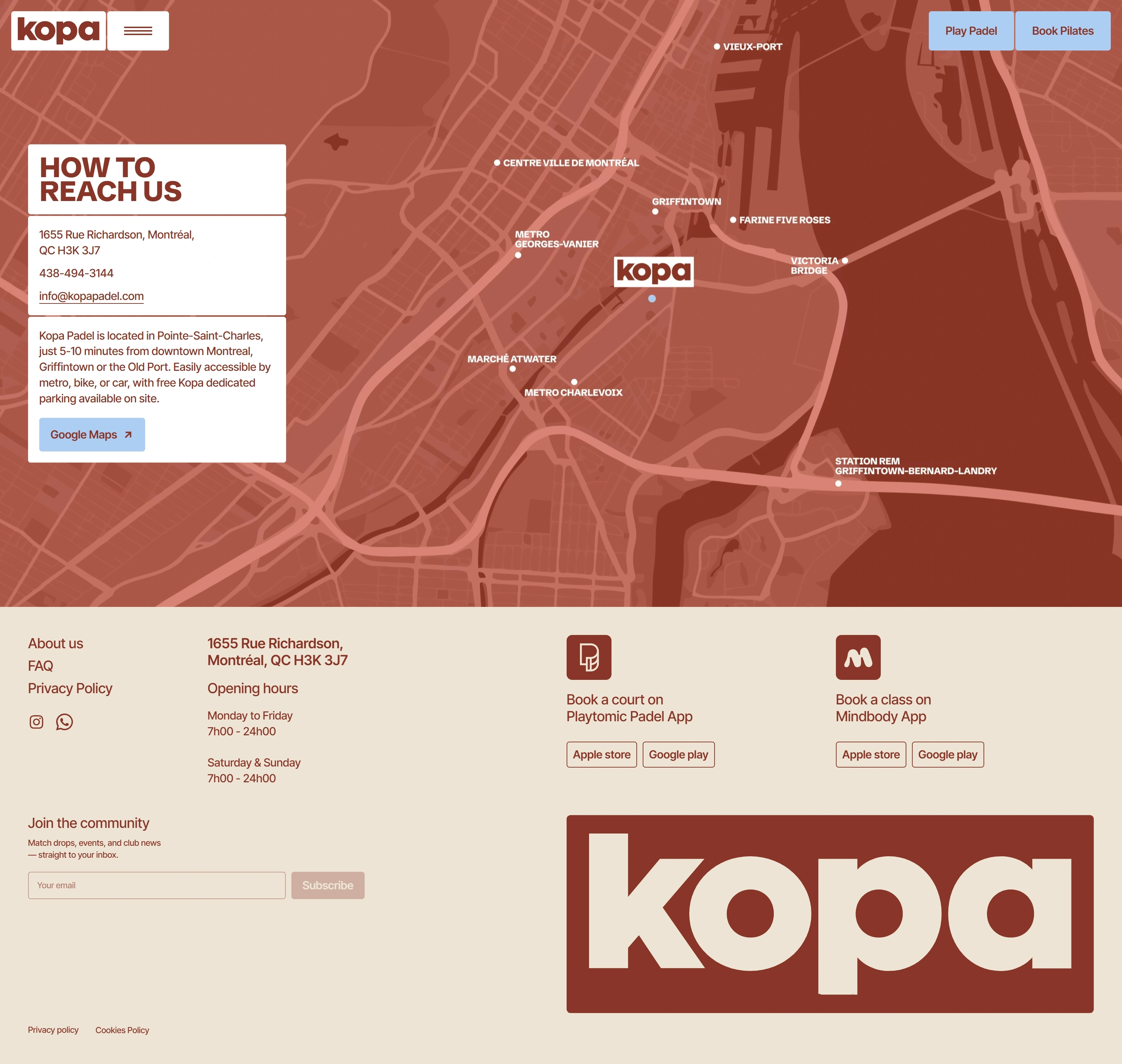 Kopa Padel Контакты Kopa Padel, тематика — Развлечения, Другое, цвета — Белый, Красный, Коричневый, стиль — Плоский, Минимализм, типографика — Без засечек