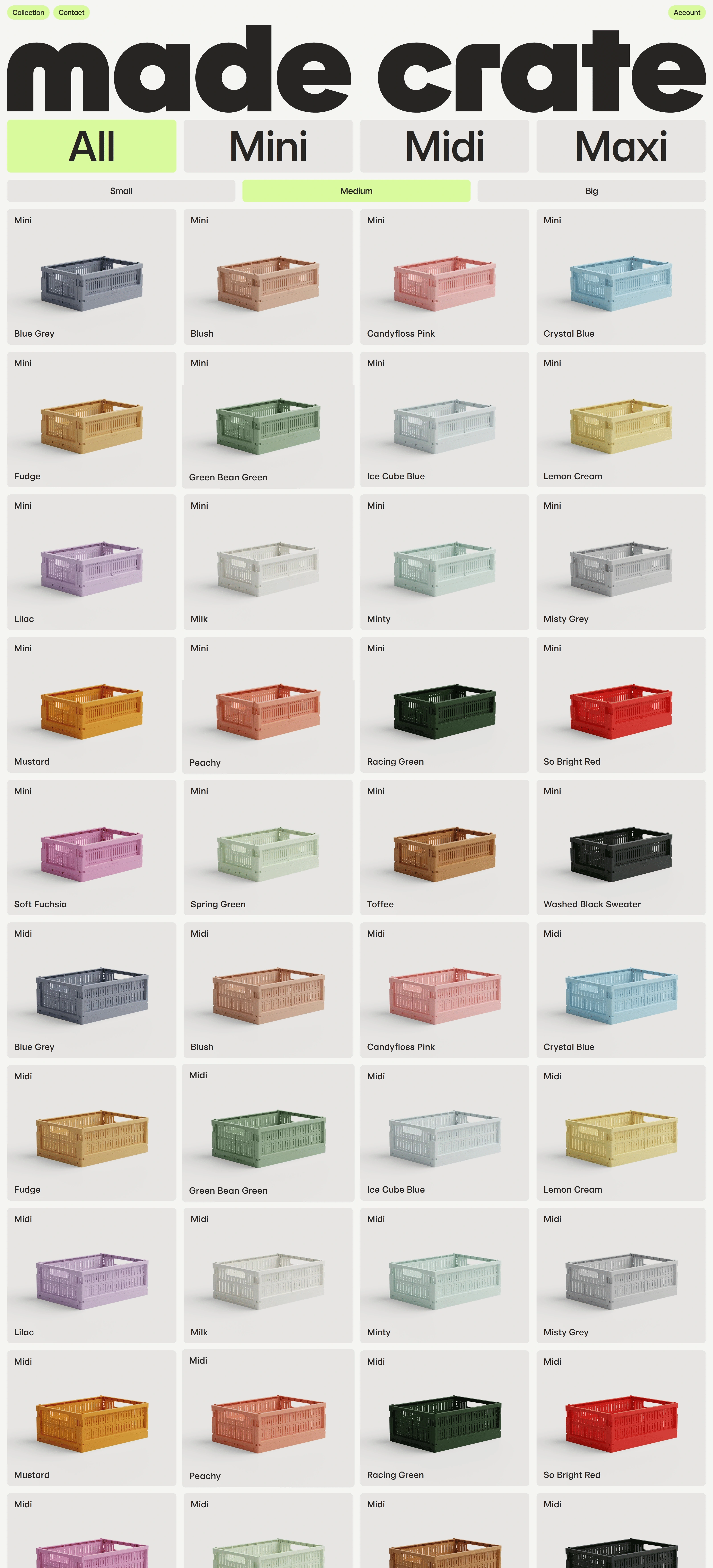 Made Crate Каталог Made Crate, тематика — Продукт, цвета — Белый, Серый, стиль — Минимализм, Брутализм, типографика — Без засечек, Декоративные