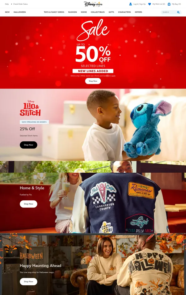 Многостраничный сайт Disney, тематика — Интернет-магазин, Развлечения, цвета — Белый, Серый, Коричневый, стиль — Корпоративный, Фестивальный, типографика — Без засечек