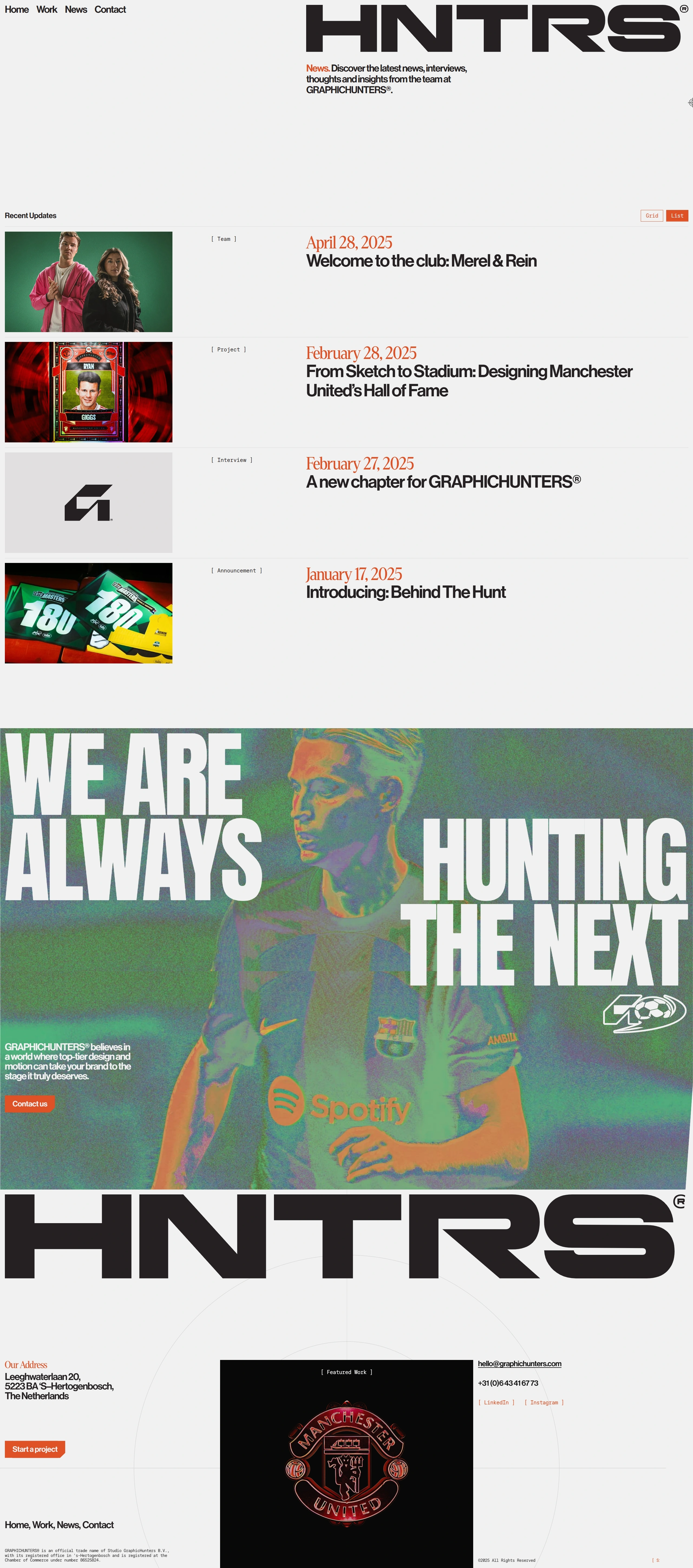 GRAPHICHUNTERS Новости GRAPHICHUNTERS, тематика — Дизайн, цвета — Белый, Серый, стиль — Типографика, Брутализм, типографика — Без засечек