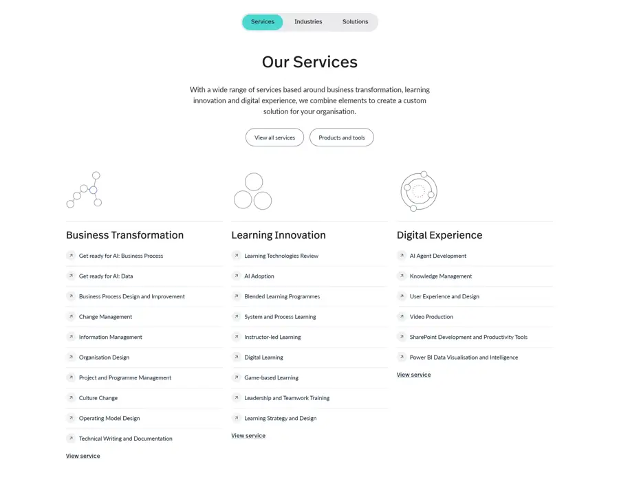 Секция «Услуги» с сайта https://sysdoc.com/uk, тематика — Бизнес и профессиональные услуги, цвета — Белый, стиль — Корпоративный, Минимализм, типографика — Без засечек