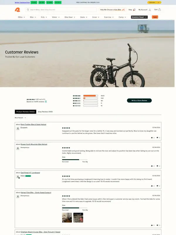 Отзывы Retrospec, тематика — Интернет-магазин, цвета — Белый, стиль — Минимализм, типографика — Без засечек