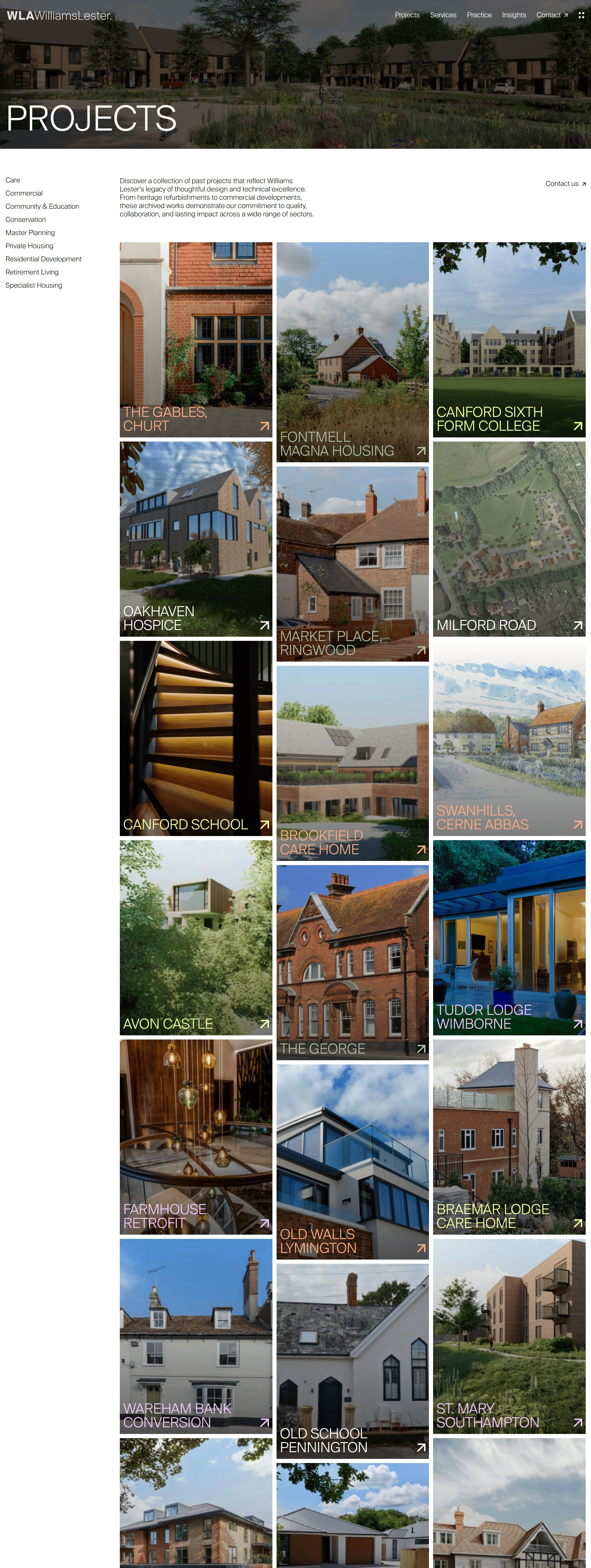 Williams Lester Architects Портфолио Williams Lester Architects, тематика — Дизайн, цвета — Белый, Черный, Серый, стиль — Корпоративный, Карточный, типографика — Без засечек