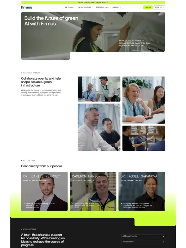 Страница карьеры Firmus, тематика — IT и программное обеспечение, цвета — Белый, Черный, Серый, стиль — Корпоративный, Минимализм, типографика — Без засечек