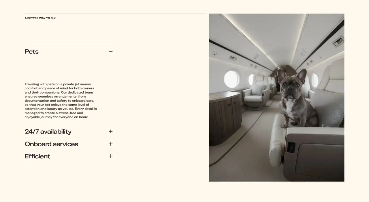 Секция «Преимущества» с сайта https://jeskojets.com/, тематика — Путешествия и туризм, цвета — Белый, Серый, стиль — Минимализм, типографика — Без засечек