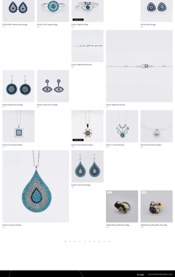 Каталог Nida Tabba, тематика — Интернет-магазин, цвета — Белый, Черный, стиль — Минимализм, типографика — Без засечек