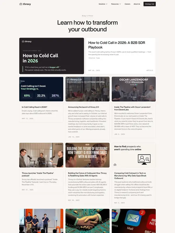 Блог throxy, тематика — SaaS, цвета — Белый, Черный, стиль — Карточный, Минимализм, типографика — Без засечек
