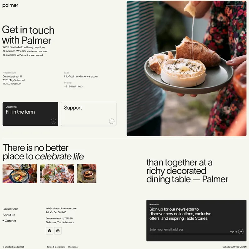 Контакты Palmer, тематика — Интернет-магазин, цвета — Белый, Черный, Серый, стиль — Корпоративный, Минимализм, типографика — Без засечек
