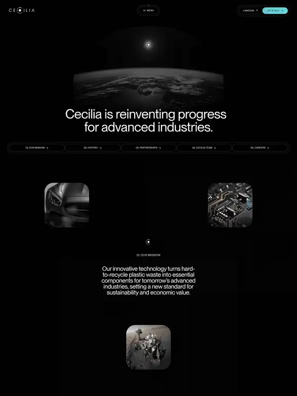 Лендинг Cecilia, тематика — Другое, цвета — Черный, стиль — Корпоративный, Минимализм, типографика — Без засечек