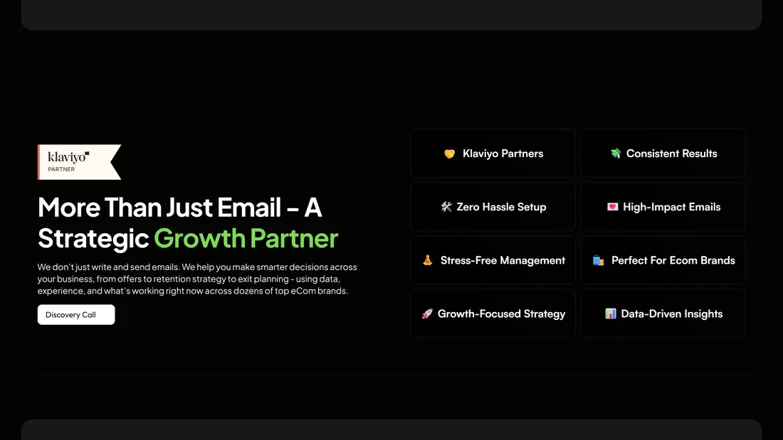Секция «Партнеры» с сайта https://emailforbrands.com/, тематика — Маркетинг, цвета — Черный, стиль — Минимализм, типографика — Без засечек