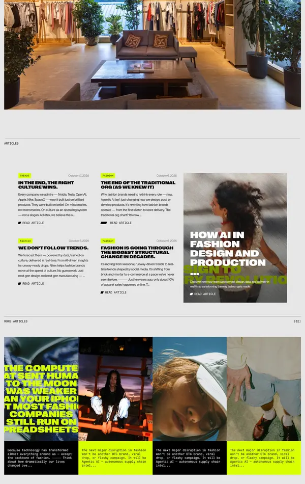 Блог Nitex, тематика — Одежда, цвета — Белый, Черный, Серый, стиль — Типографика, Брутализм, типографика — Без засечек