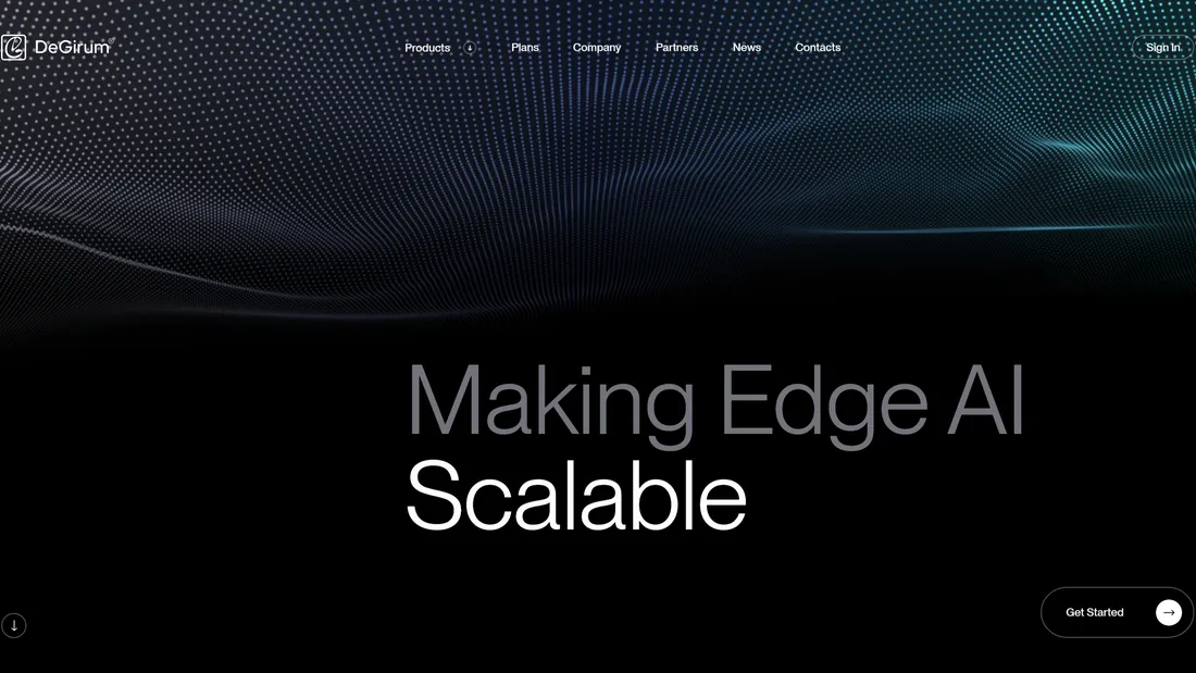 Секция «Первый экран» с сайта https://degirum.videinfra.com/, тематика — IT и программное обеспечение, цвета — Черный, стиль — Корпоративный, Минимализм, типографика — Без засечек
