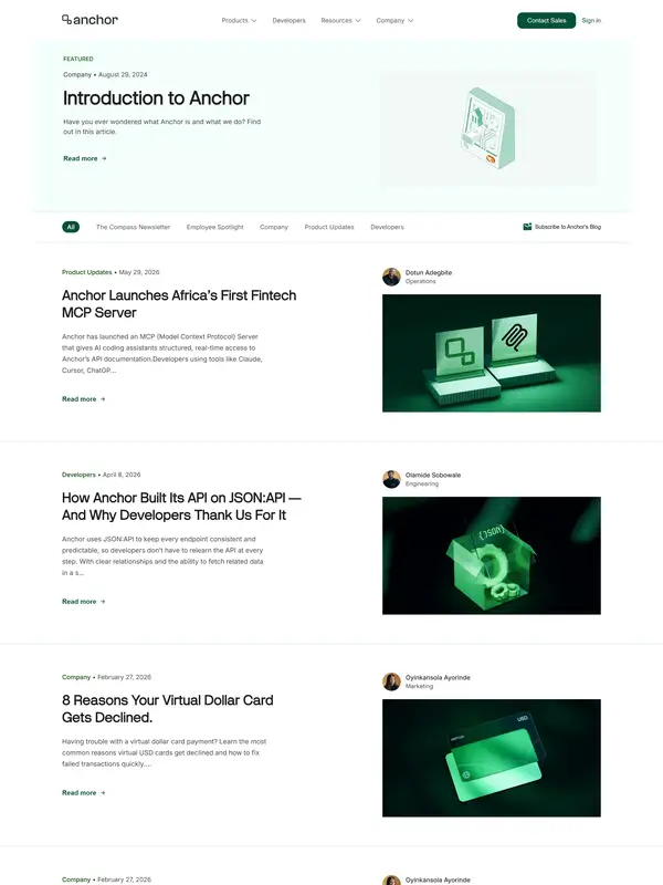 Блог Anchor, тематика — SaaS, цвета — Белый, Черный, стиль — Корпоративный, Минимализм, типографика — Без засечек