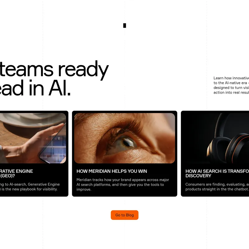 Секция «Призыв к действию» с сайта https://trymeridian.com/, тематика — Маркетинг, цвета — Белый, Черный, Серый, стиль — Минимализм, типографика — Без засечек