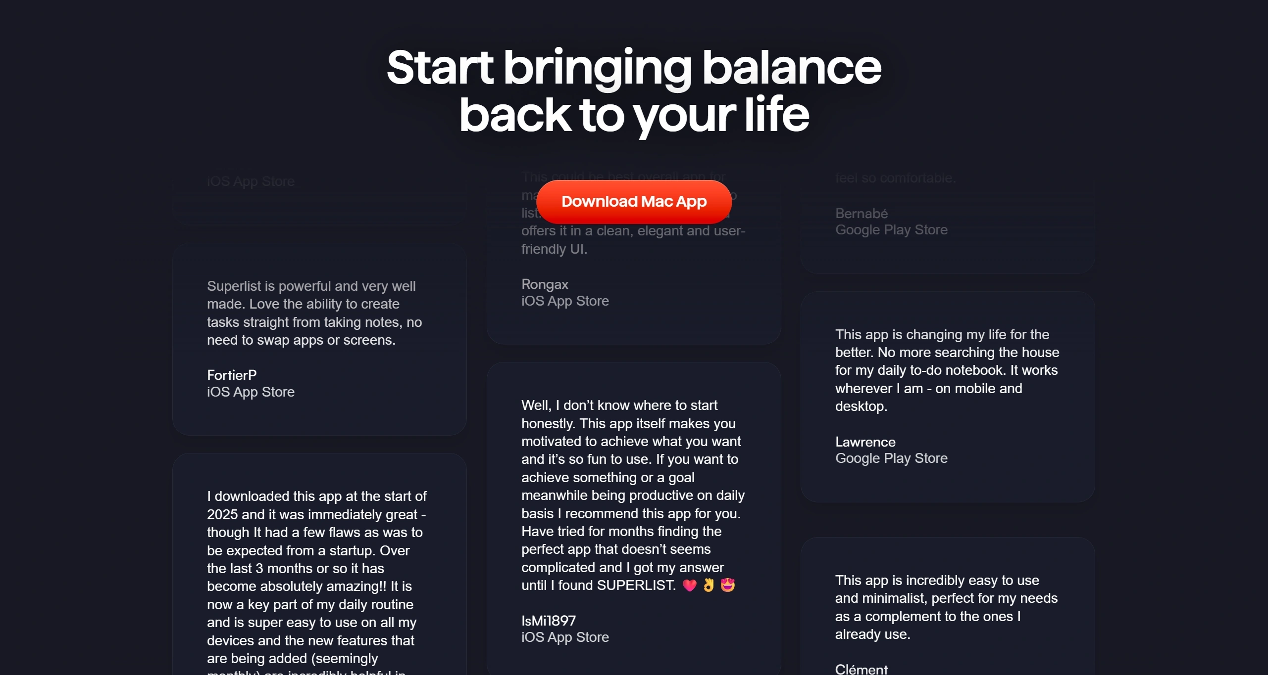 Секция «Отзывы» с сайта https://www.superlist.com/, тематика — IT и программное обеспечение, цвета — Черный, стиль — Минимализм, типографика — Без засечек