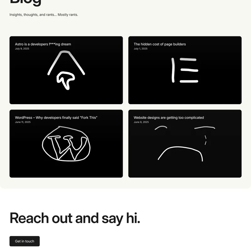 Блог Websmith Studio, тематика — IT и программное обеспечение, цвета — Белый, Черный, стиль — Корпоративный, Минимализм, типографика — Без засечек
