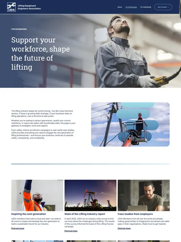 Лендинг Lifting Futures, тематика — Другое, цвета — Белый, Черный, Серый, стиль — Корпоративный, Минимализм, типографика — Без засечек