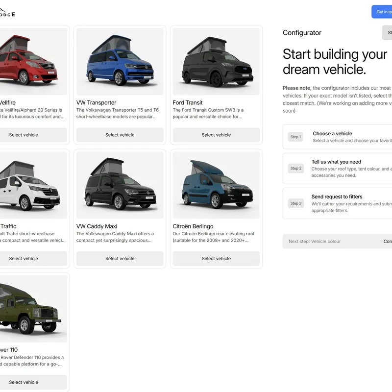 Секция «Товары» с сайта https://www.drivelodge.co.uk/, тематика — Путешествия и туризм, Производство, цвета — Белый, стиль — Корпоративный, типографика — Без засечек