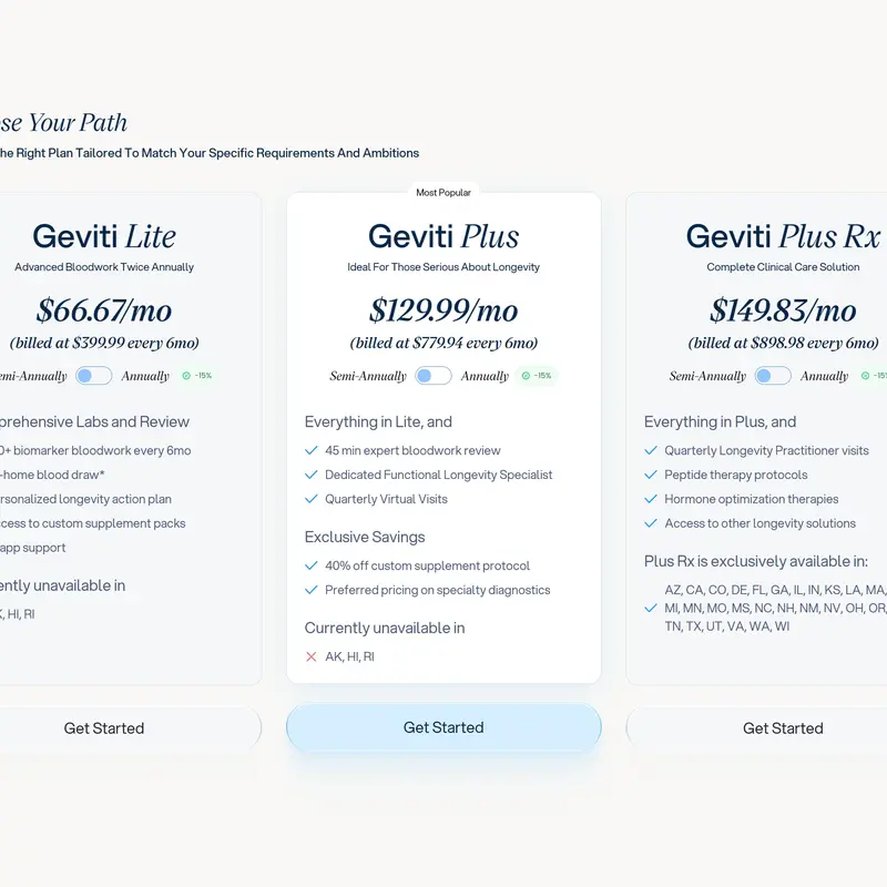 Секция «Цены» с сайта https://www.gogeviti.com/, тематика — Здоровье и фитнес, цвета — Белый, стиль — Корпоративный, Минимализм, типографика — Без засечек