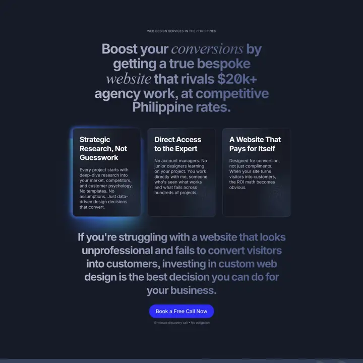 Секция «Услуги» с сайта https://dixieraizpacheco.com/, тематика — Дизайн, цвета — Черный, стиль — Корпоративный, Карточный, типографика — Без засечек