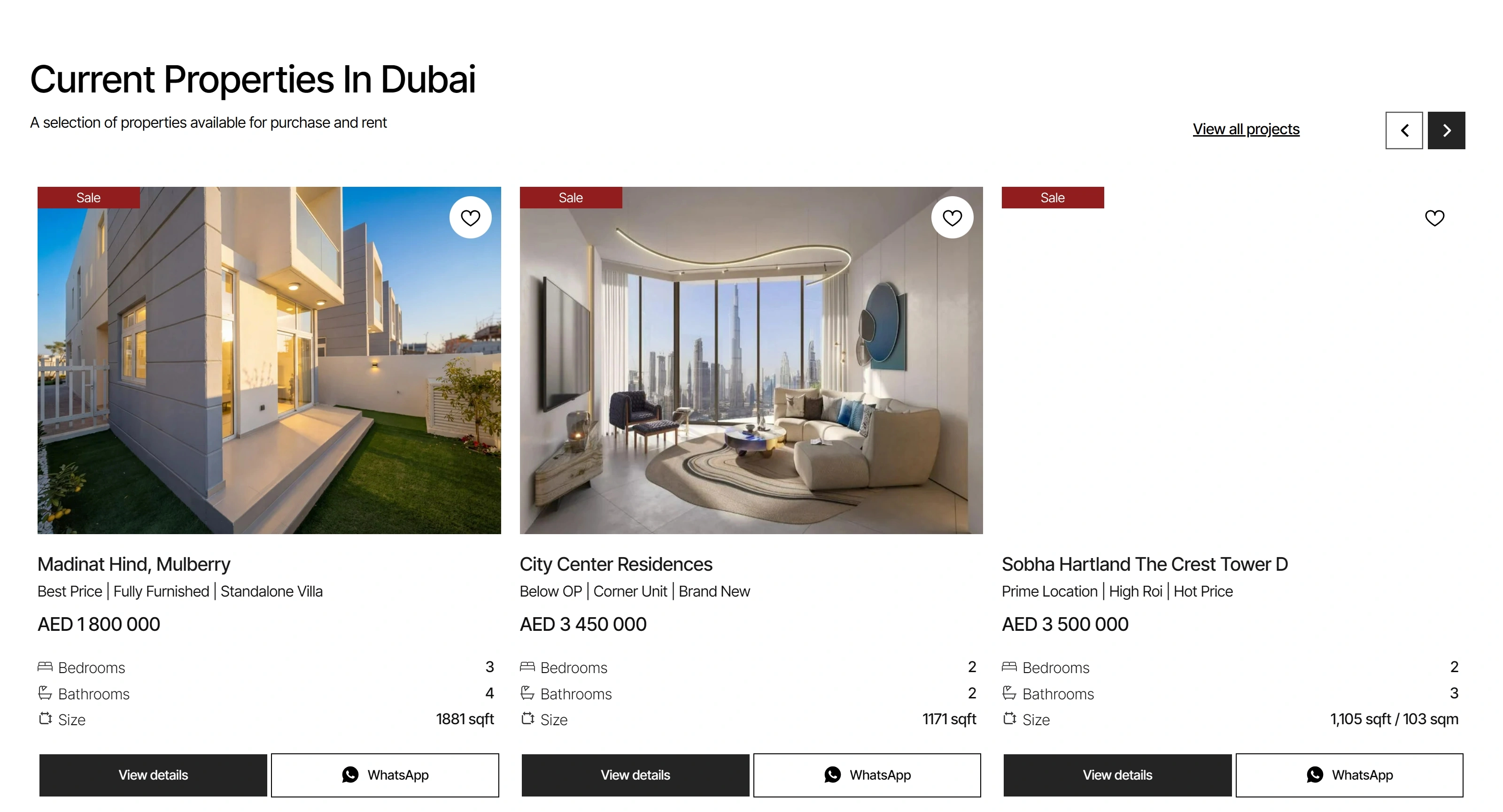 Urbanique Realty Секция «Товары» с сайта https://urbaniquerealestate.com/, тематика — Недвижимость, цвета — Белый, Серый, стиль — Карточный, Минимализм, типографика — Без засечек